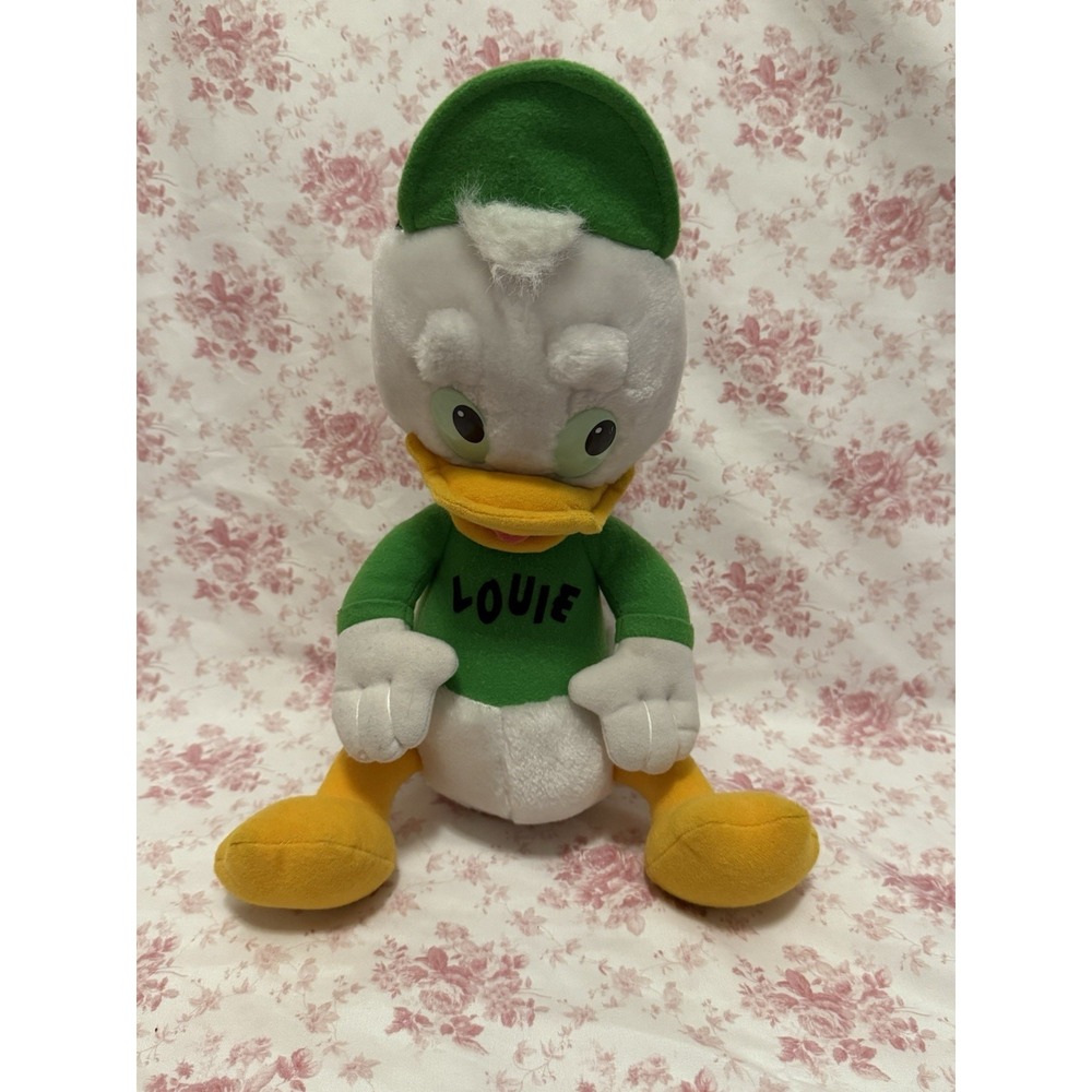 Vintage 1986 DuckTales Louie Plush Playskool Disney Stuffed Animal 11"